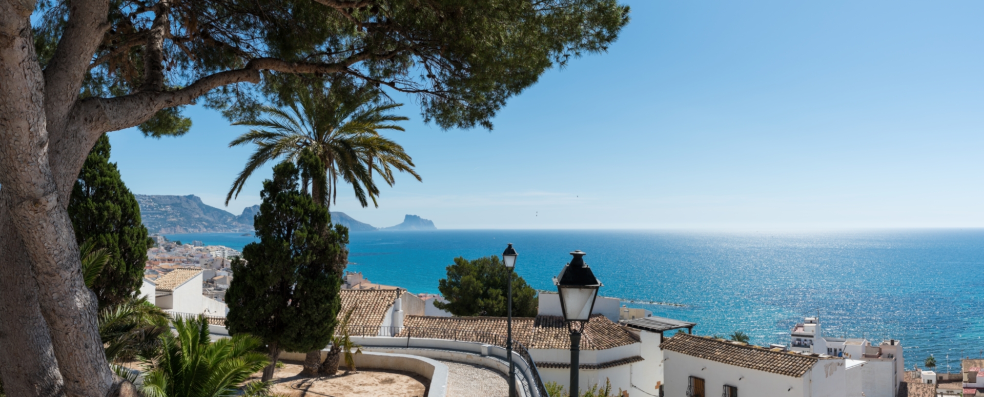 Panorama view from the old town of Altea located at the Costa Blanca in the Province of Alicante in Spain